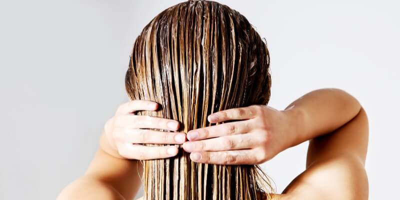 woman washing hair